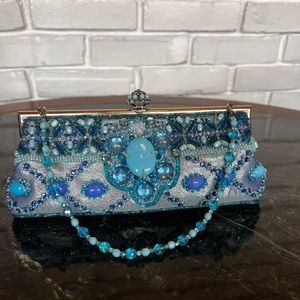 Larisa Barrera Turquoise beaded bag